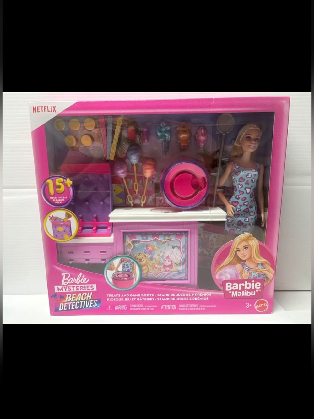 Barbie Malibu Beach Detectives Treats & Game Booth Playset - Pink